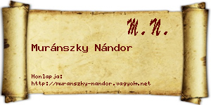 Muránszky Nándor névjegykártya
