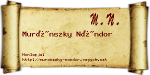 Muránszky Nándor névjegykártya